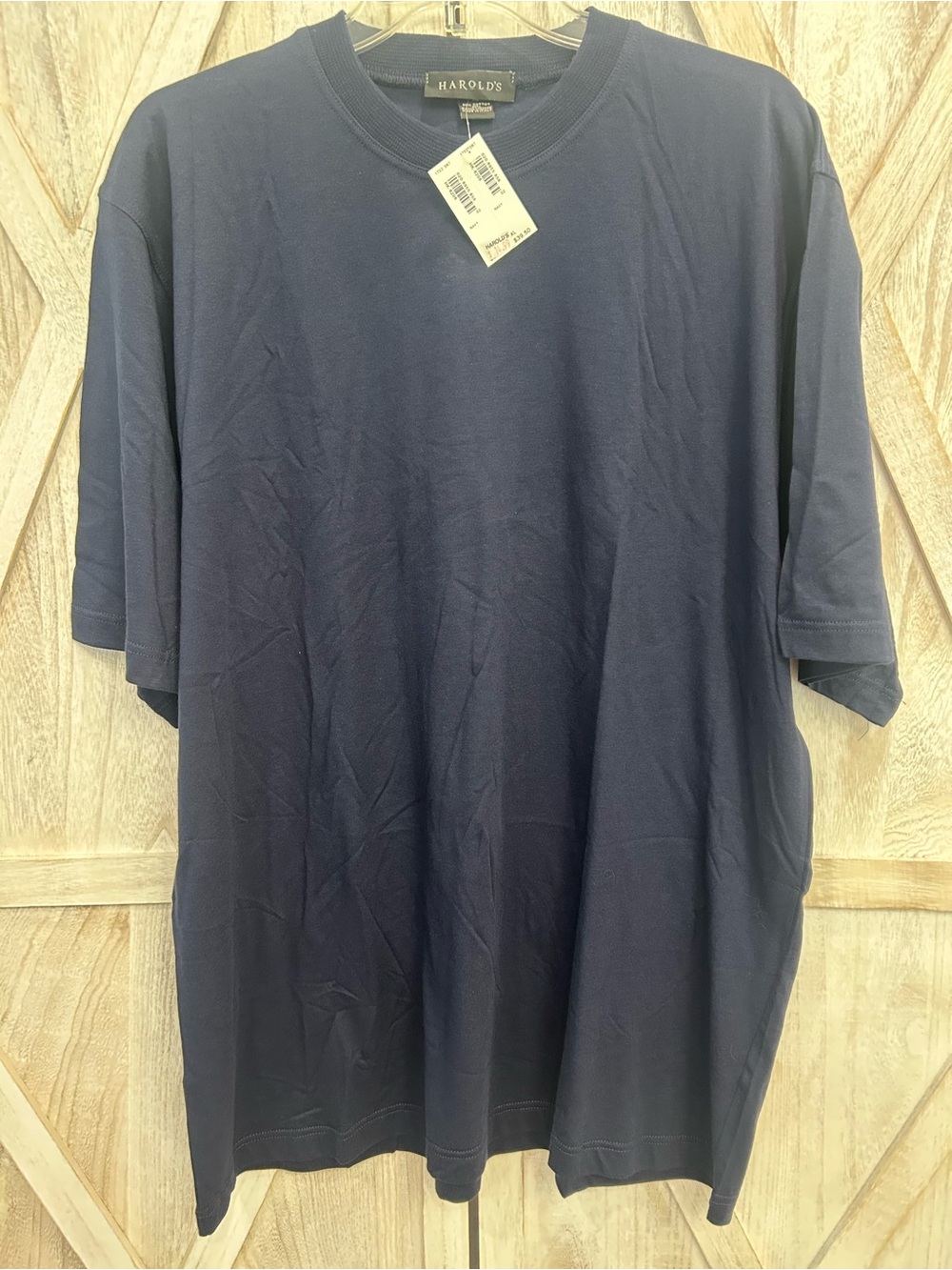 Harold's Cotton Blend NWT Italian Made Navy Short Sleeve Crewneck Tee